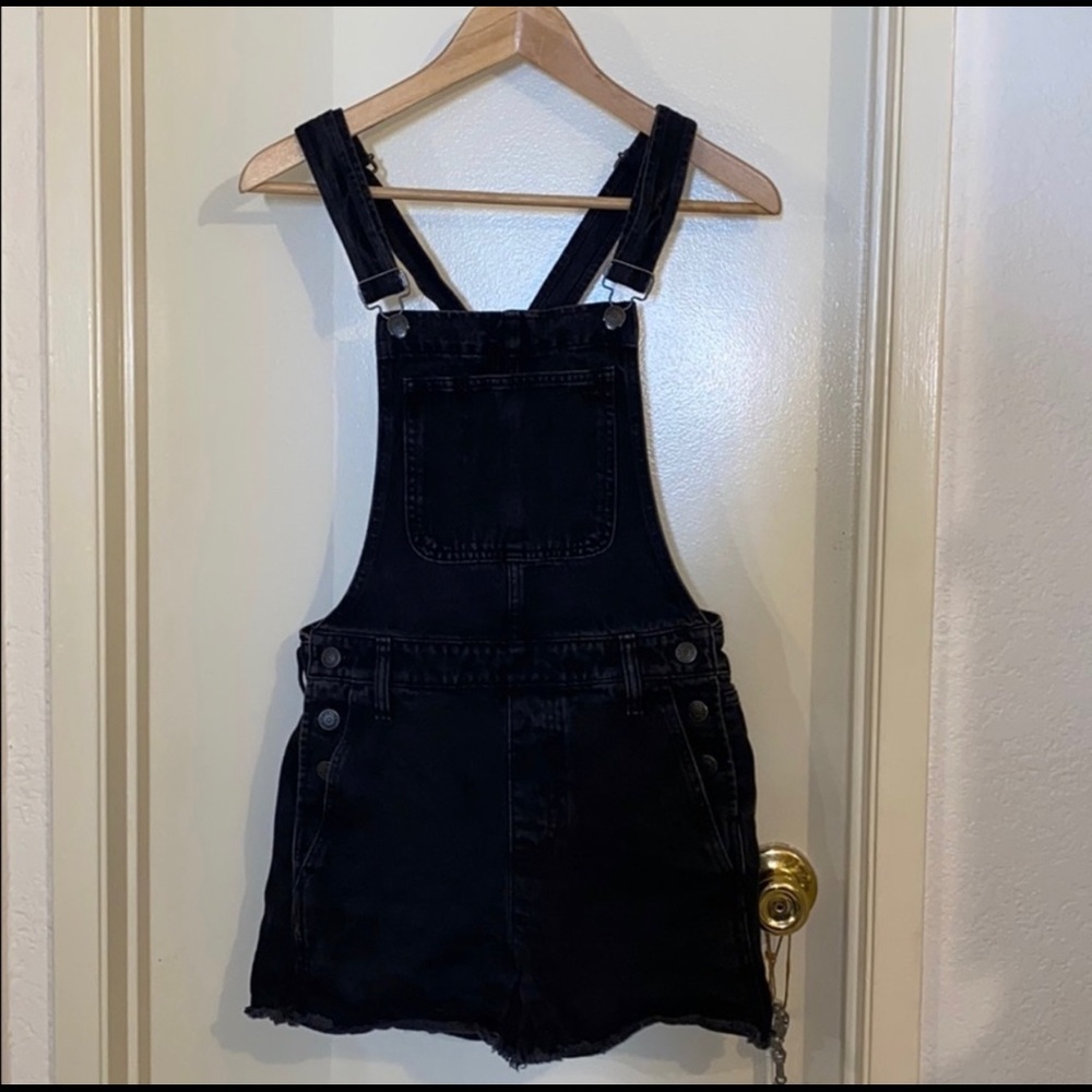 Adirondack Short Overalls in Washed Black XS
